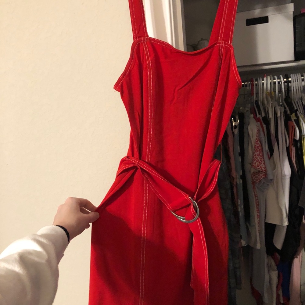 Forever 21 belted red dress